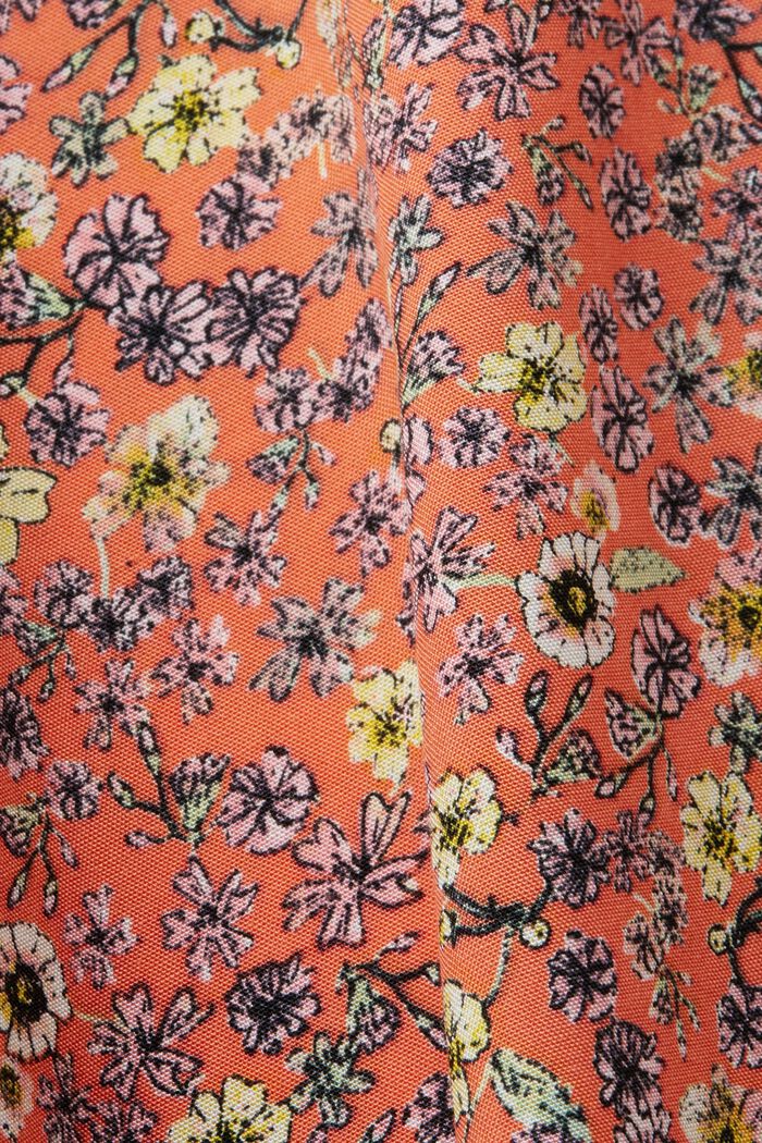 Bluse med mønster, LENZING™ ECOVERO™, CORAL ORANGE, detail image number 5