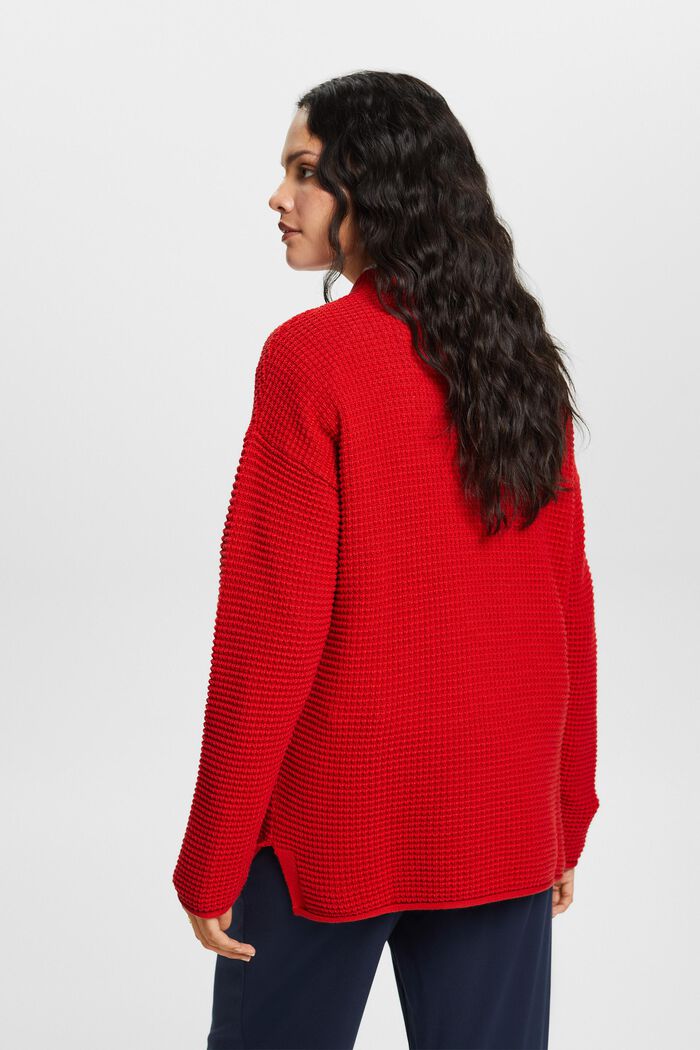 Tekstureret striksweater, DARK RED, detail image number 3