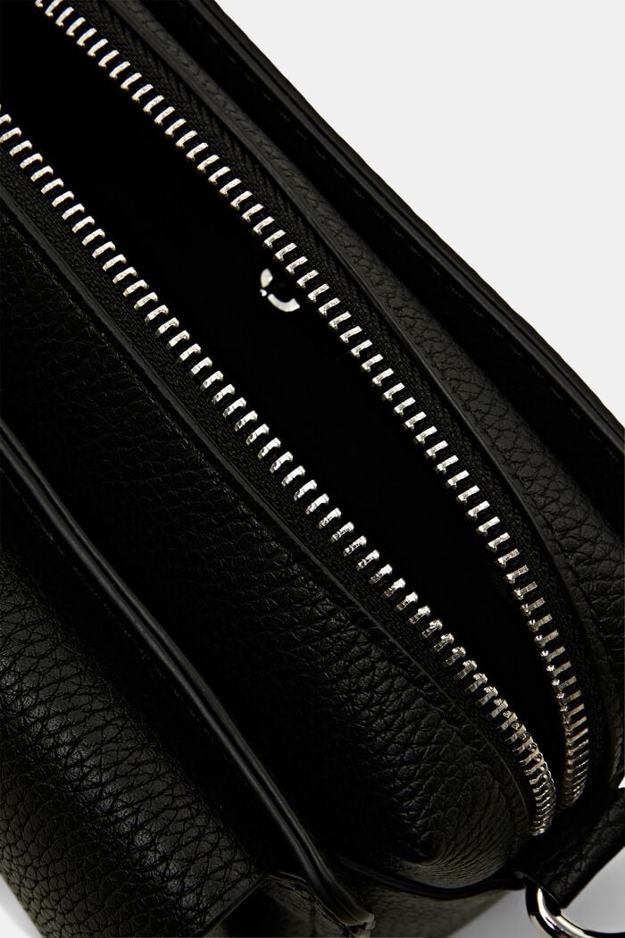 Lille skuldertaske i kunstlæder, BLACK, detail image number 3