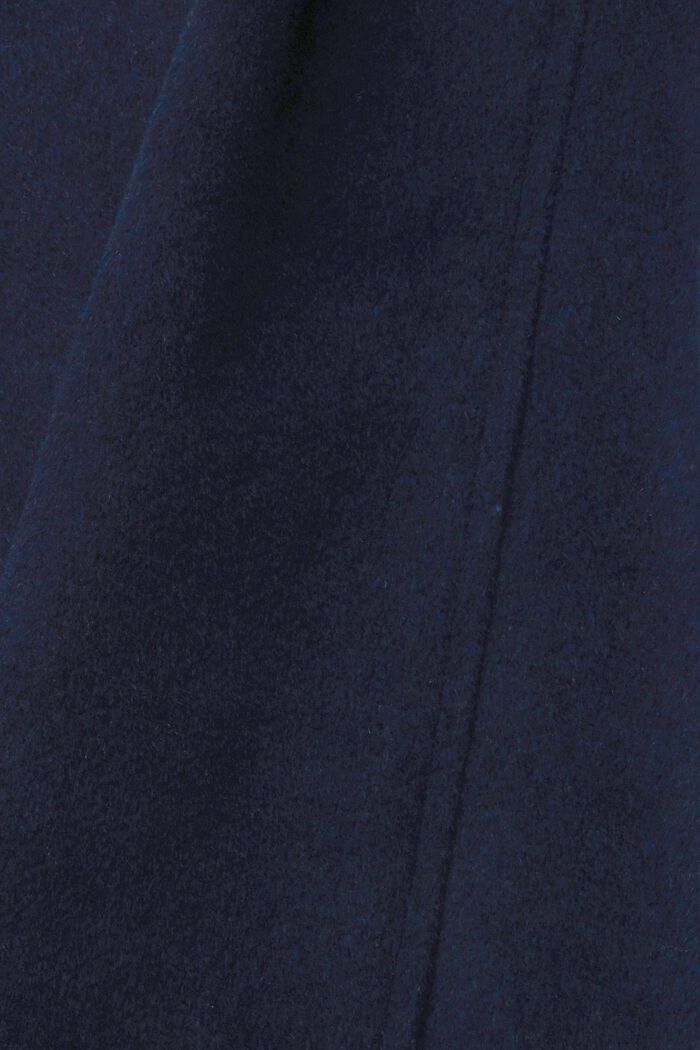 Dobbeltradet frakke i uldblanding, NAVY, detail image number 1