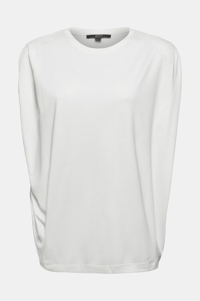 T-shirt med skulderpuder, LENZING™ ECOVERO™, OFF WHITE, detail image number 0