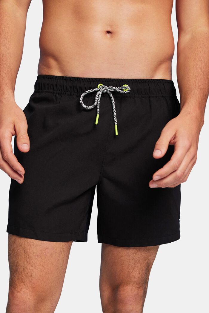 Beach shorts med elastisk linning, BLACK, detail image number 2