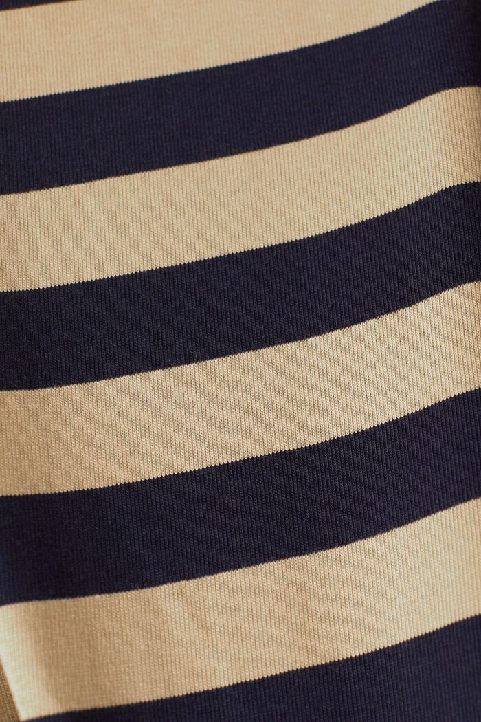 Stribet T-shirt i bomuldsjersey, BEIGE, detail image number 4