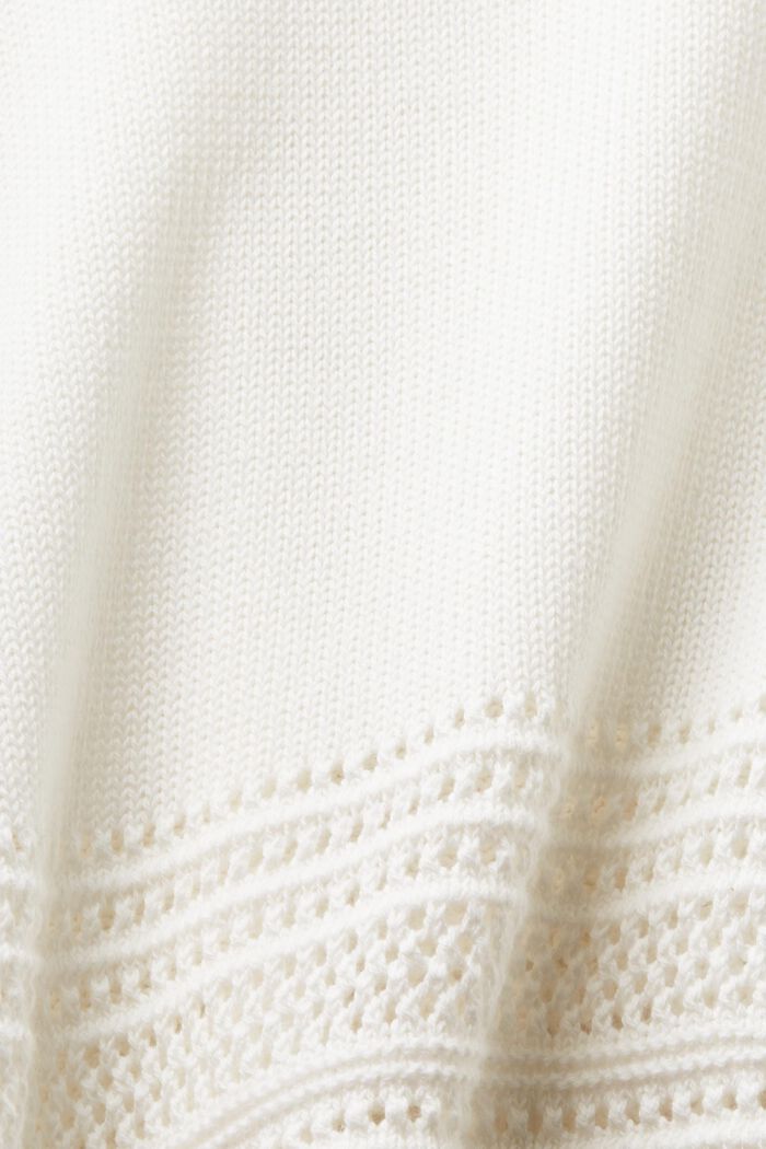 Sweater i åben strik med rund hals, OFF WHITE, detail image number 5