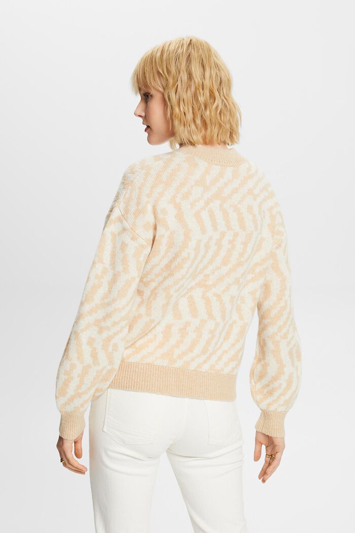 Sweater med abstrakt jacquard-mønster, DUSTY NUDE, detail image number 3