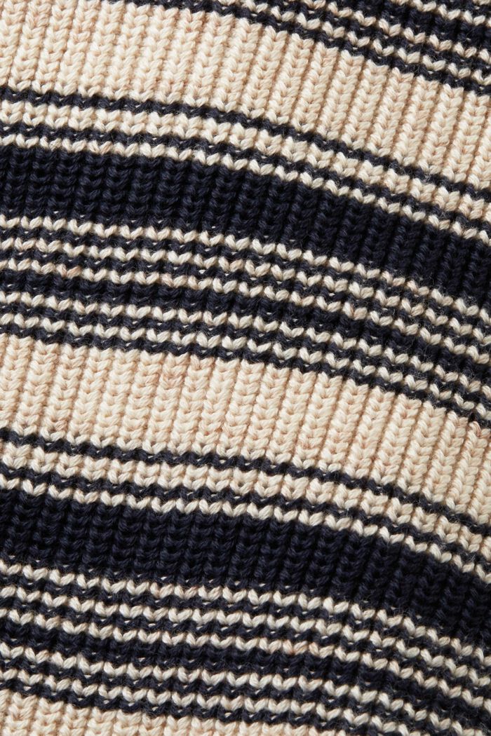 Stribet cardigan med V-hals, 100 % bomuld, NAVY, detail image number 5
