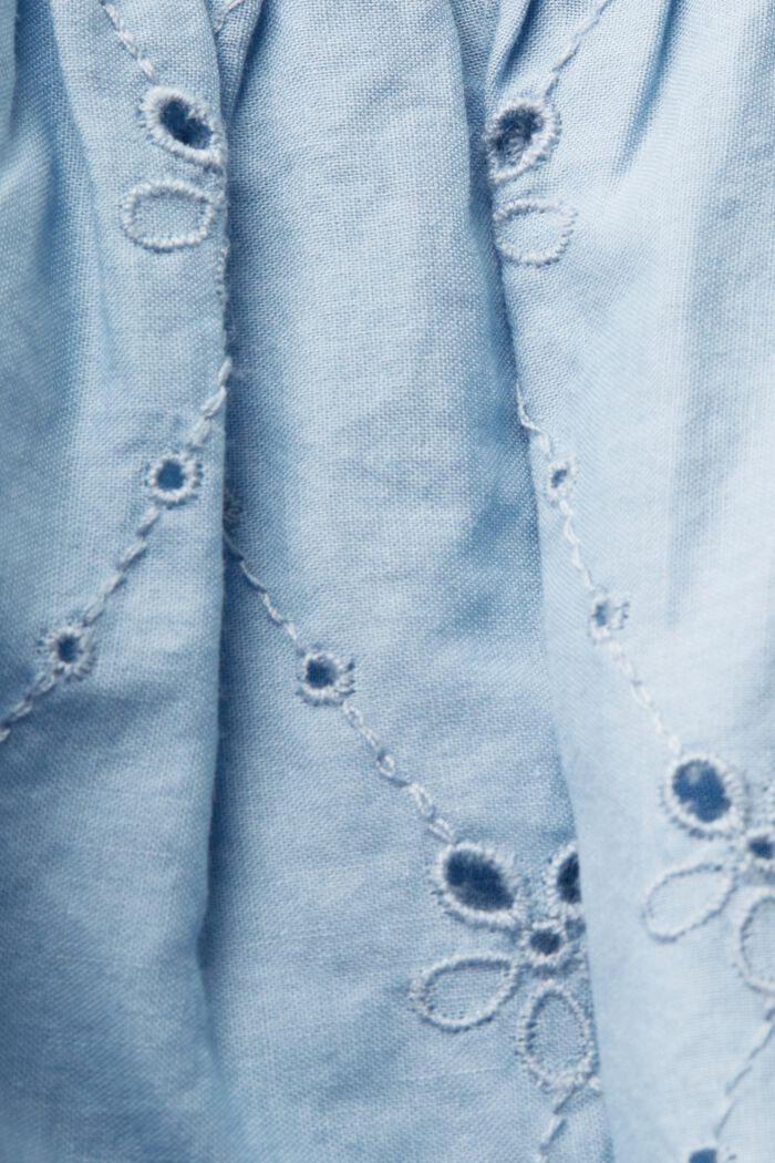 Broderet kjole, 100 % bomuld, LIGHT BLUE LAVENDER, detail image number 4