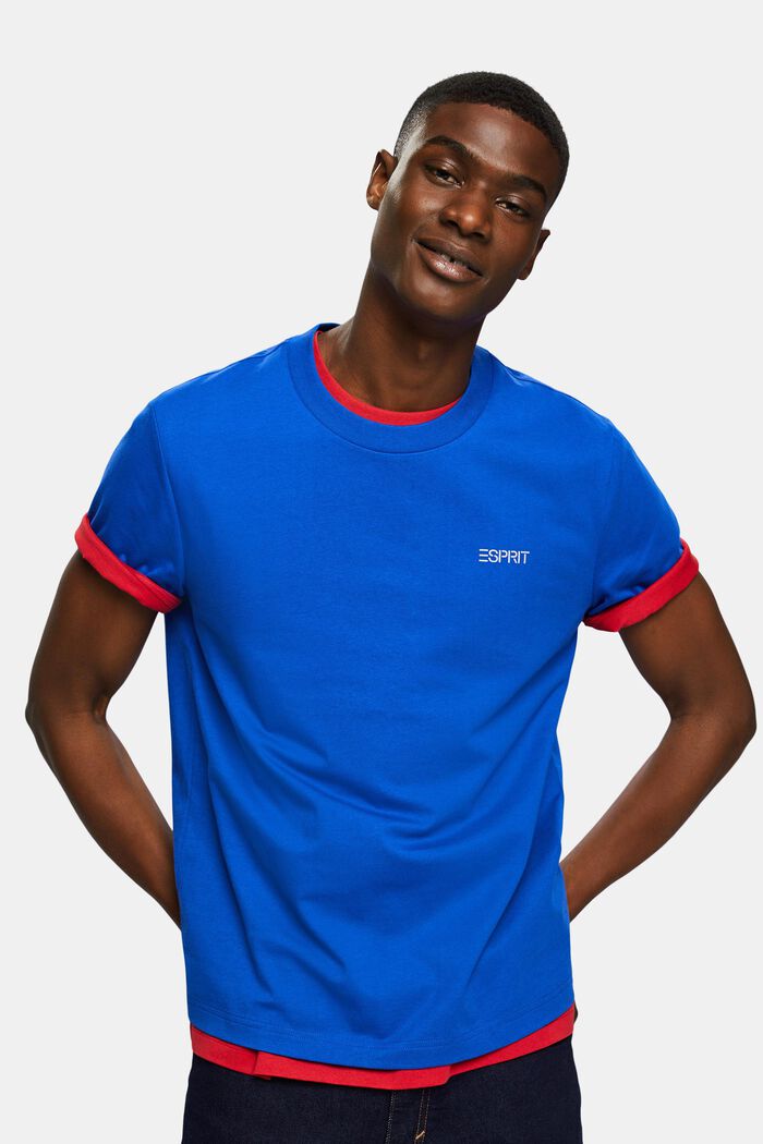 Unisex T-shirt med logo, BRIGHT BLUE, detail image number 4