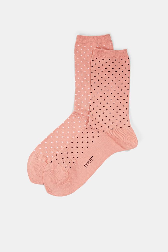 2-pak polkaprikkede sokker, økologisk bomuld, WILD ROSE, detail image number 0