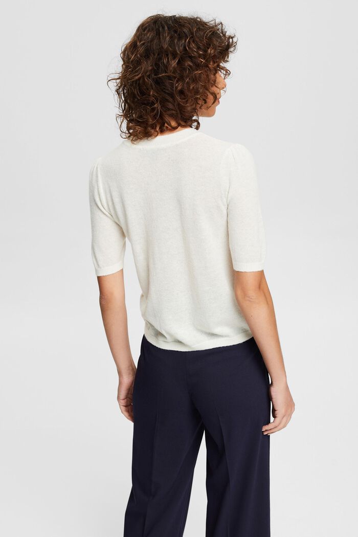 Med uld/alpaka: pullover med korte ærmer, OFF WHITE, detail image number 3