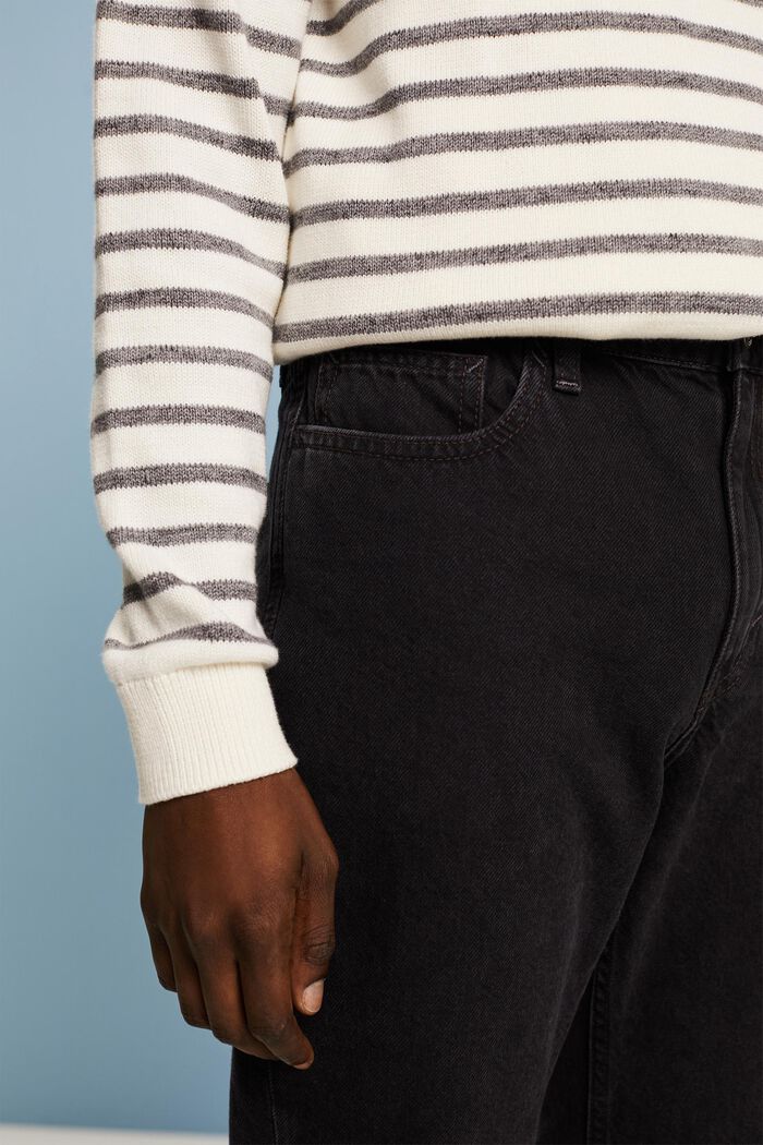 Jeans med mellemhøj talje og ben, der snævrer ind, BLACK DARK WASHED, detail image number 4