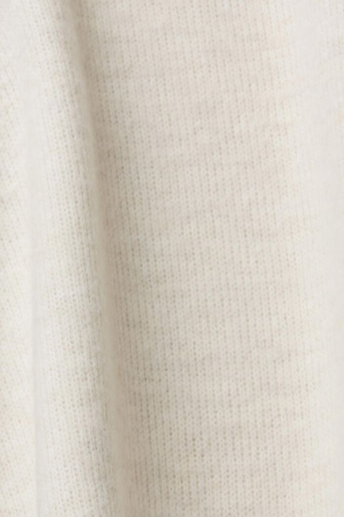 Hættetrøje i børstet sweatshirtstof, BEIGE, detail image number 1