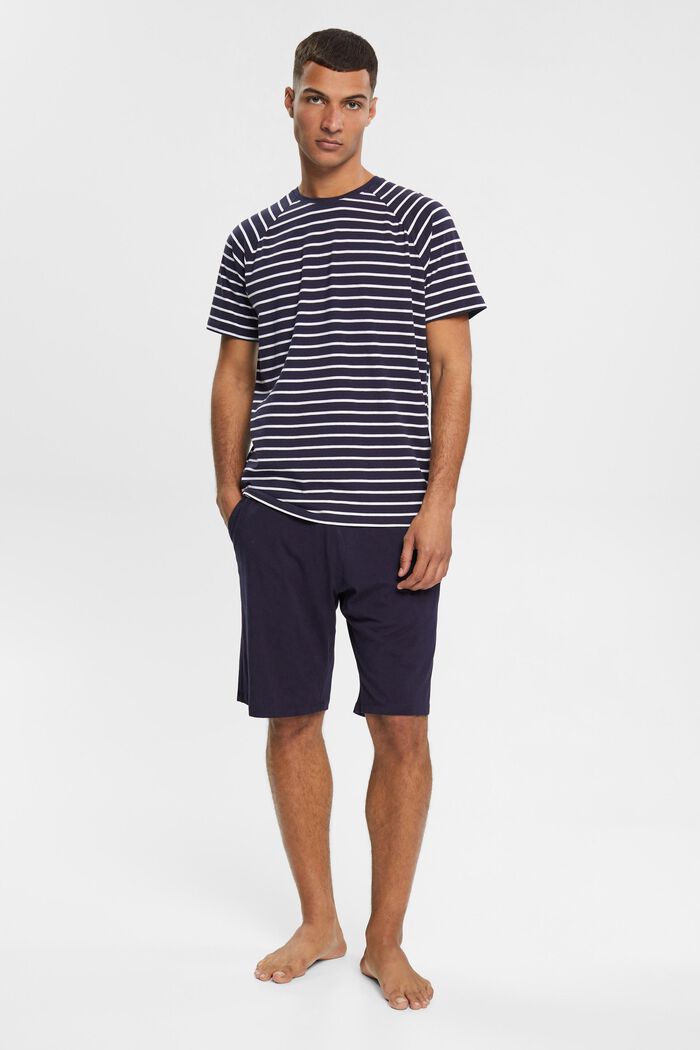 Jerseypyjamas med shorts, NAVY, detail image number 1