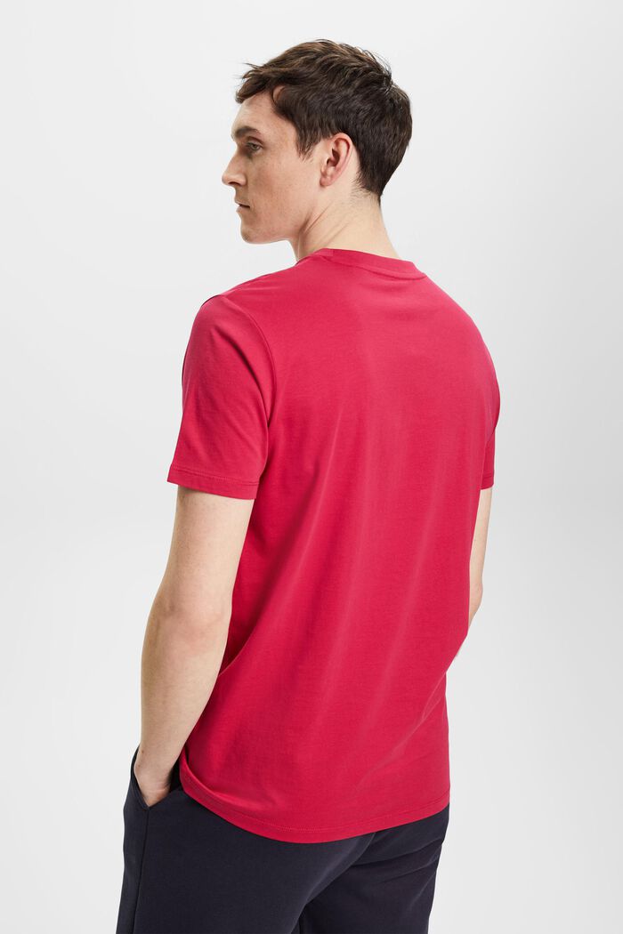 Jersey-T-shirt med rund hals, DARK PINK, detail image number 3