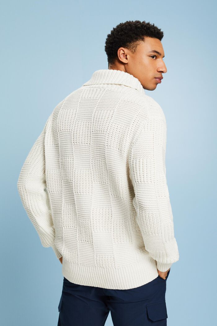 Sweater i chunky strik med sjalskrave, ICE, detail image number 3