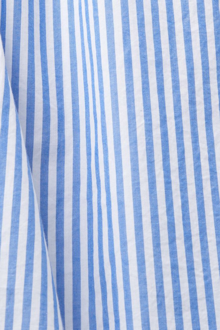 Stribet bluse med korte ærmer, 100 % bomuld, BRIGHT BLUE, detail image number 4