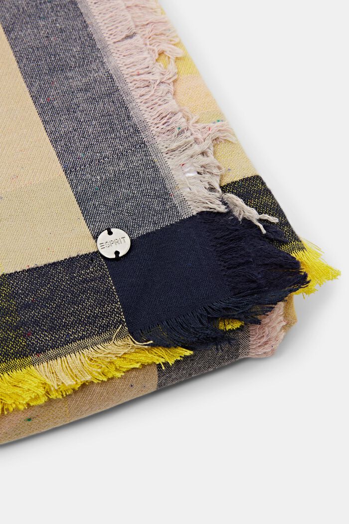 Halstørklæde i strik med frynser, PASTEL YELLOW, detail image number 1