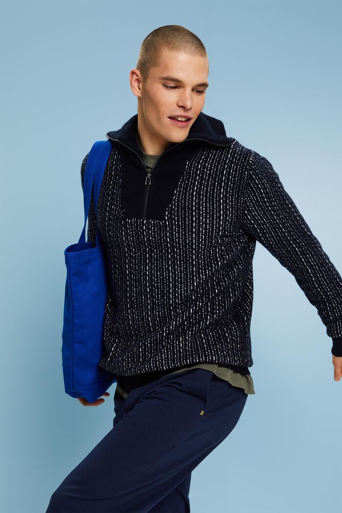 Langærmet troyer-sweater, NAVY, detail image number 0
