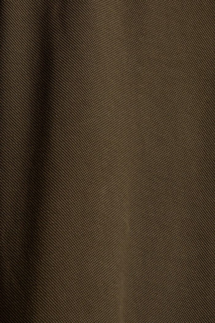 Langærmet pique-poloskjorte, økologisk bomuld, DARK KHAKI, detail image number 5