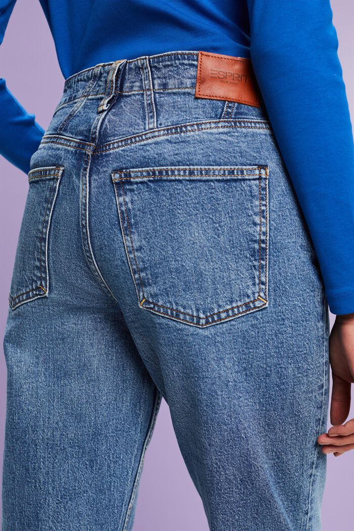 Klassiske retro-jeans med mellemhøj talje, BLUE LIGHT WASHED, detail image number 4