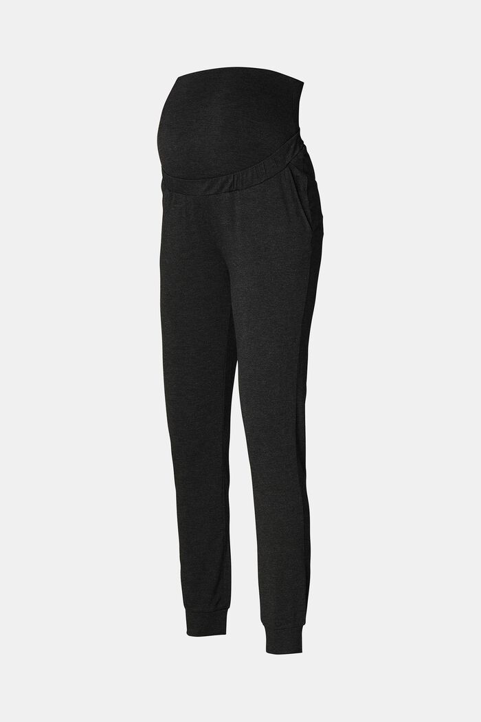 Loungewear-bukser med høj linning, ANTHRACITE MELANGE, detail image number 4