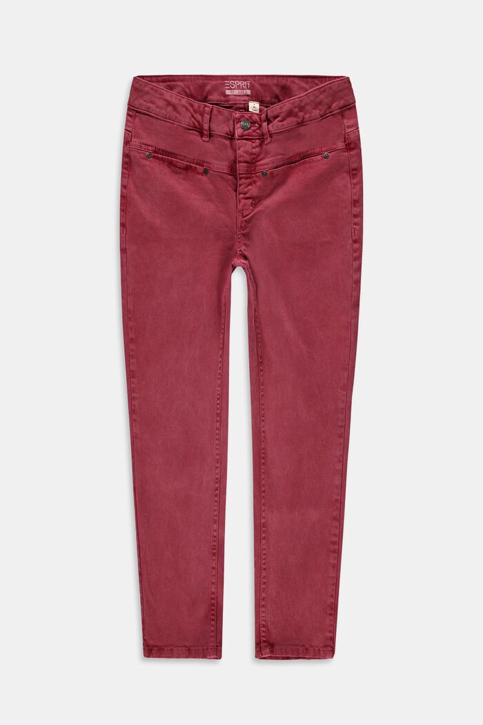 Bukser med økobomuld, DARK RED, overview