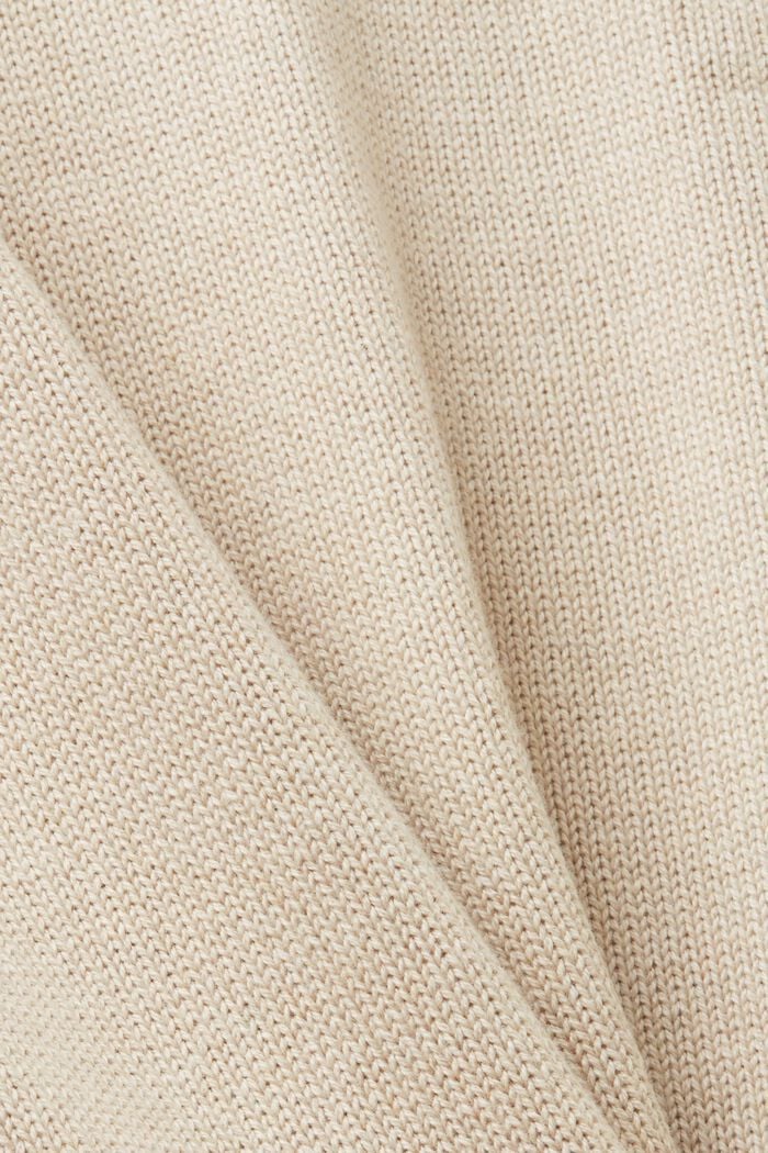 Sweater i bomuld med rund hals, SAND, detail image number 5