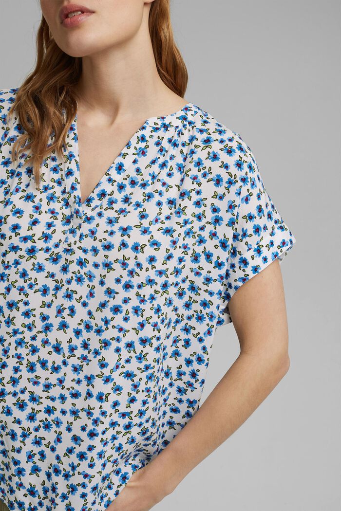 Bluse med mønster, LENZING™ ECOVERO™, OFF WHITE, detail image number 2