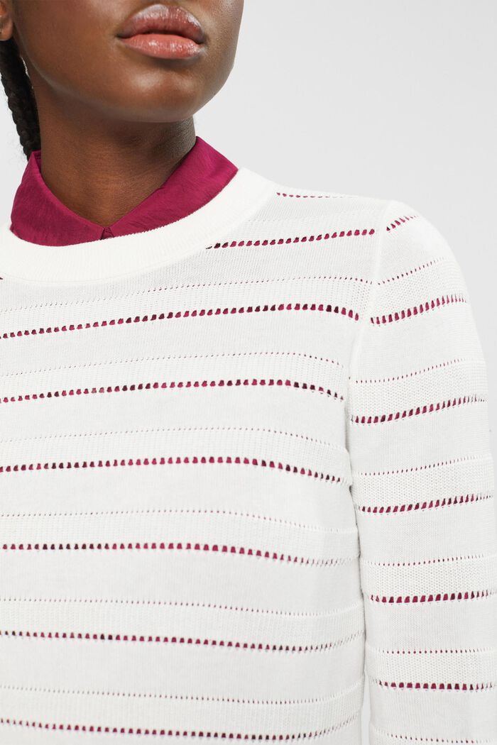Pointelle-sweater, OFF WHITE, detail image number 2