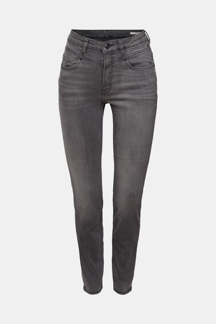 Figurformende jeans med høj talje, GREY DARK WASHED, detail image number 6