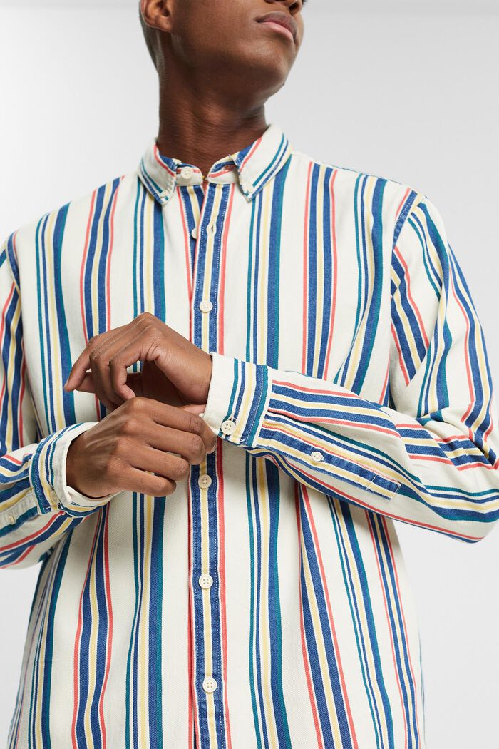 Multifarvet stribet button down-skjorte, ICE, detail image number 2