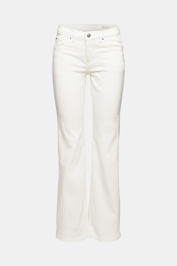 Stretch-jeans med bootcut, OFF WHITE, overview