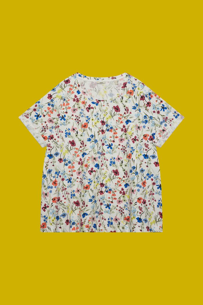 CURVY mønstret T-shirt i bomuld, OFF WHITE, detail image number 5
