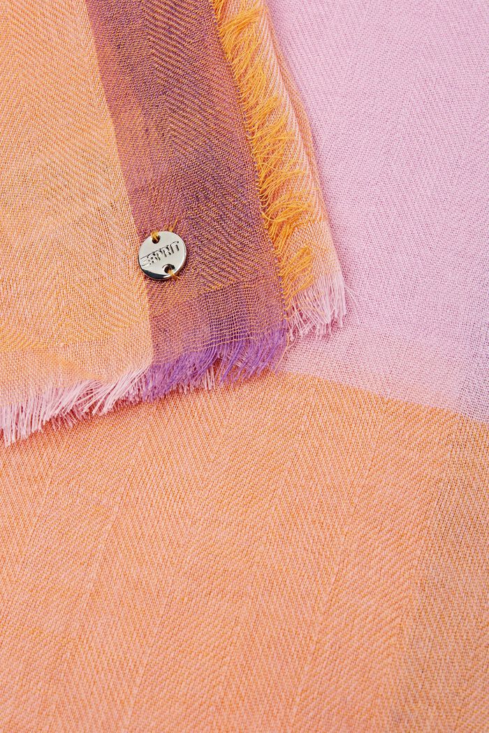 Trefarvet vævet tørklæde, LILAC, detail image number 1