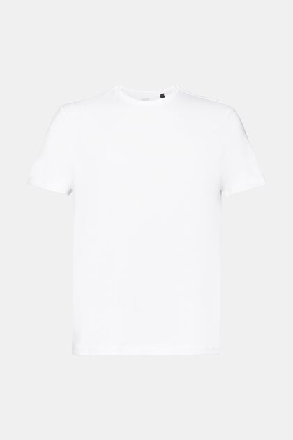 Slim fit T-shirt i pimabomuld, WHITE, overview
