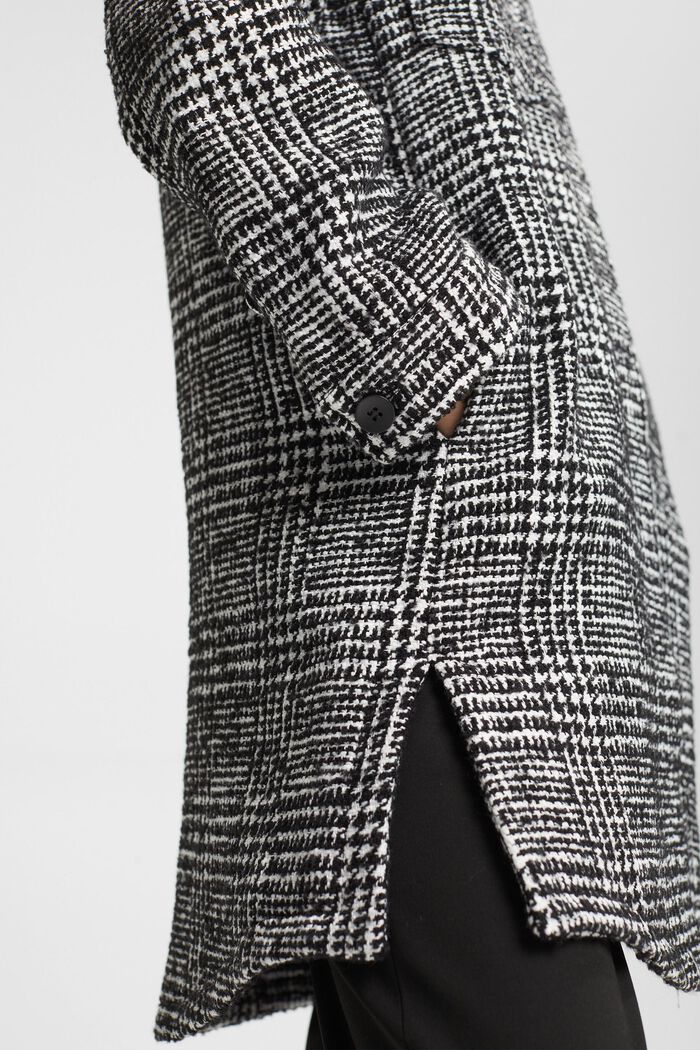Termet jakke lavet af blandet uld, BLACK, detail image number 5