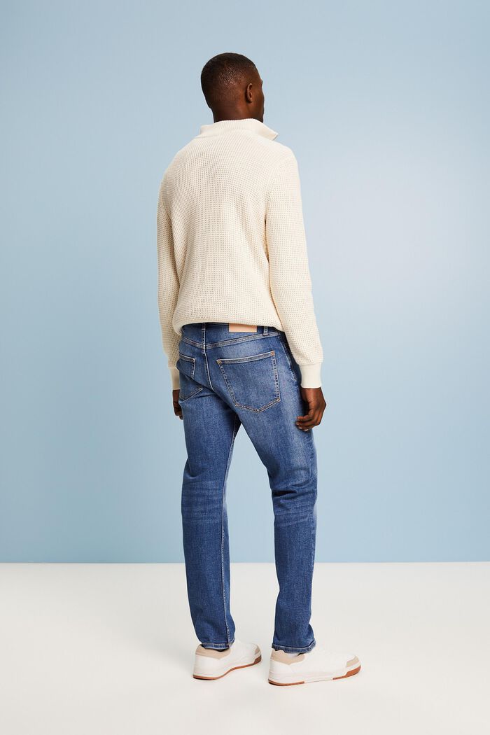 Slim jeans med mellemhøj talje, BLUE MEDIUM WASHED, detail image number 2