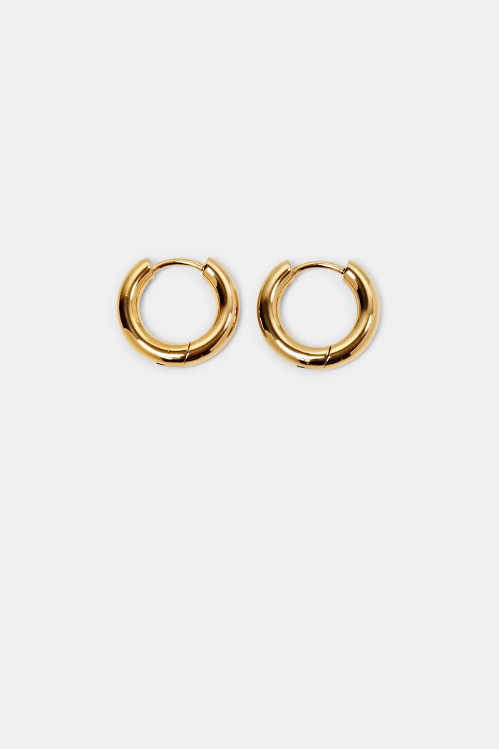Hoop-øreringe i guldfarvet rustfrit stål, GOLD, detail image number 0