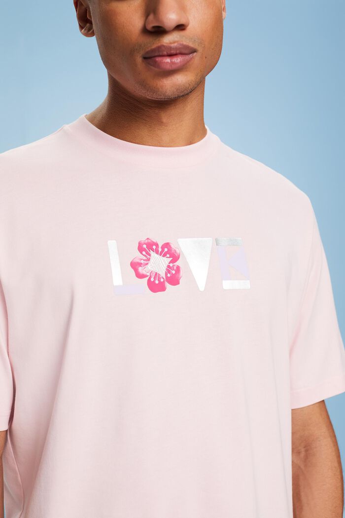 Unisex T-shirt i pimabomuld med print, PASTEL PINK, detail image number 3