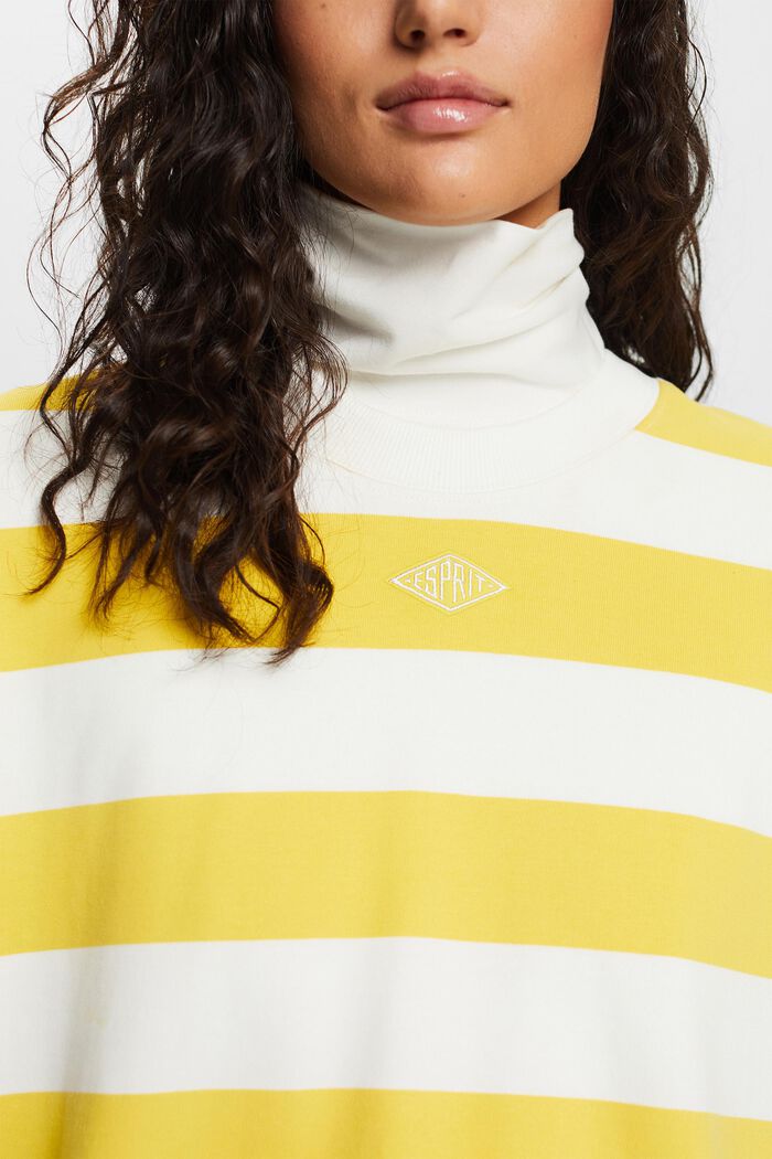Stribet sweater i bomuld, YELLOW, detail image number 2