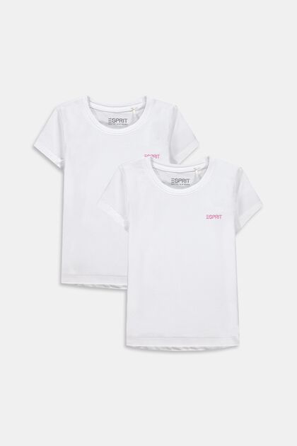 Pakke med 2 T-shirts i 100% bomuld, WHITE, overview