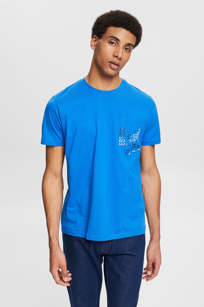 Jersey-T-shirt med print, BRIGHT BLUE, detail image number 0
