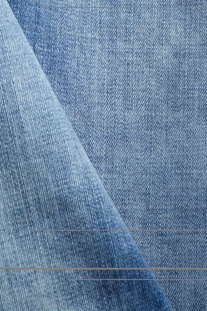 Ankellange jeans med used-look, økologisk bomuld, BLUE MEDIUM WASHED, detail image number 4