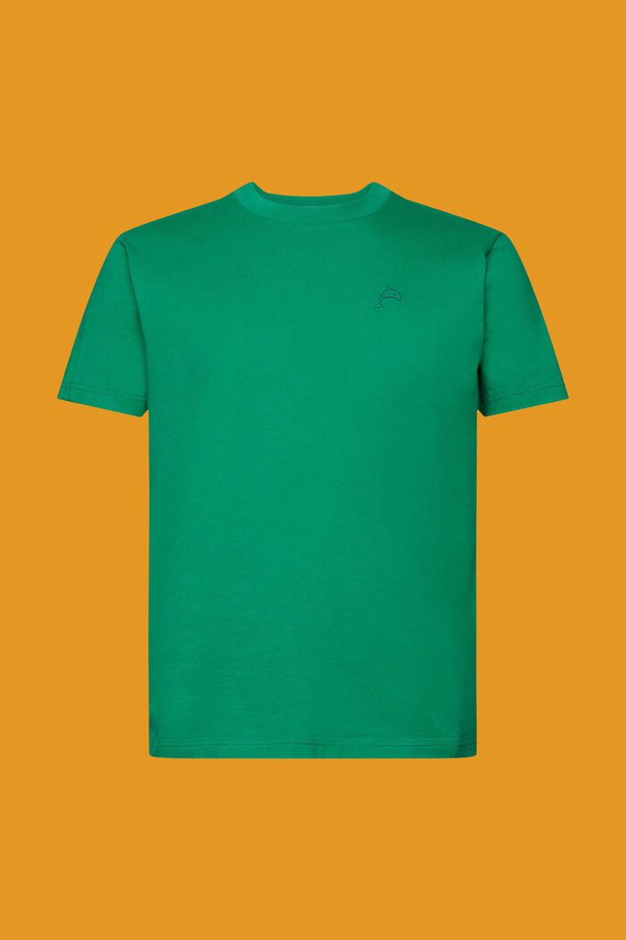 T-shirt i bomuld med delfinprint, GREEN, detail image number 6