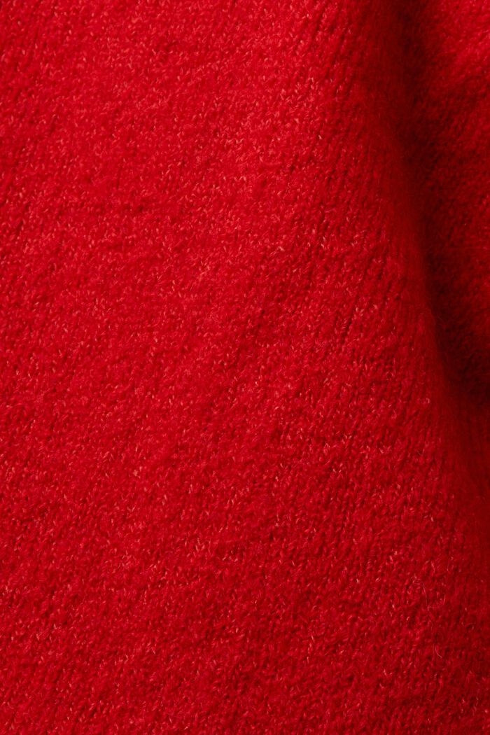 Sweater i uldmiks med V-hals, DARK RED, detail image number 5