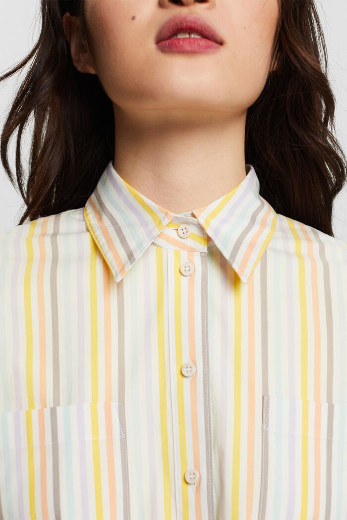Oversized button down-skjorte med striber, OFF WHITE, detail image number 3