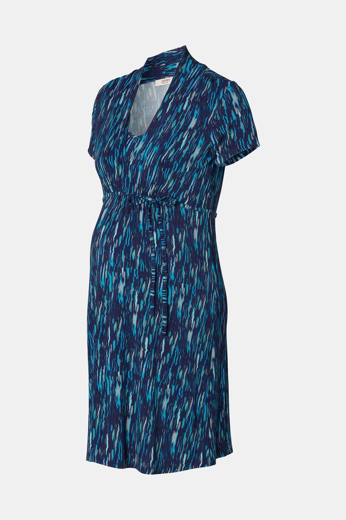 MATERNITY kjole med stretch og print, DARK NAVY, detail image number 4