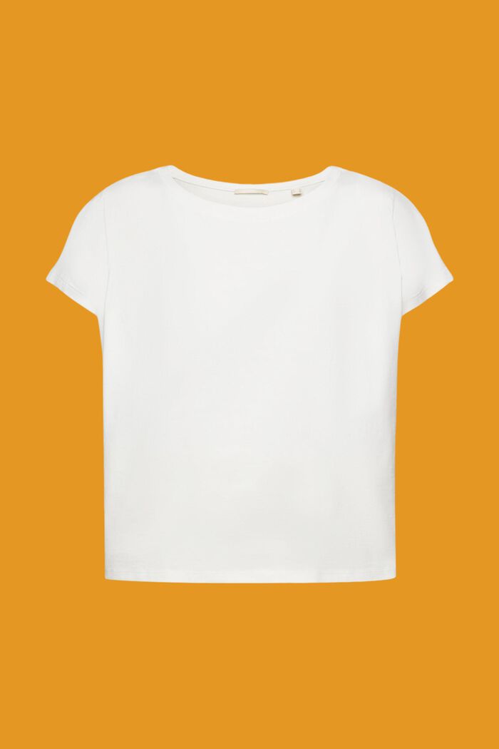 T-shirt med plisserede detaljer, OFF WHITE, detail image number 6