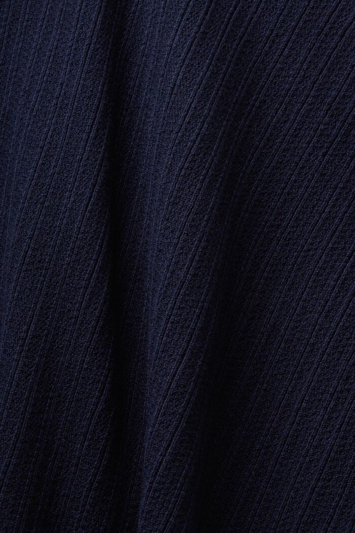 Ribstrikket hættetrøje med lynlås i fuld længde, NAVY, detail image number 4