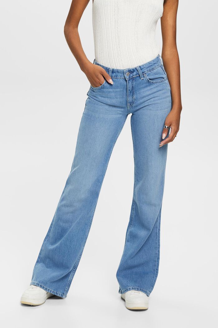 Jeans med mellemhøj talje og retro-svaj, BLUE LIGHT WASHED, detail image number 0
